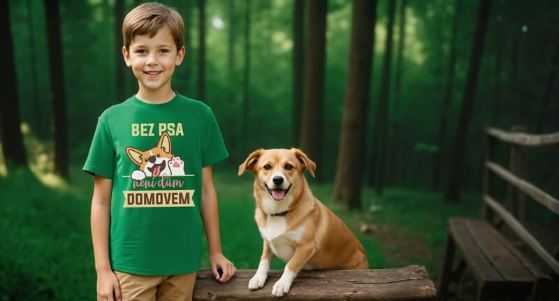 dětské tričko s pejskem